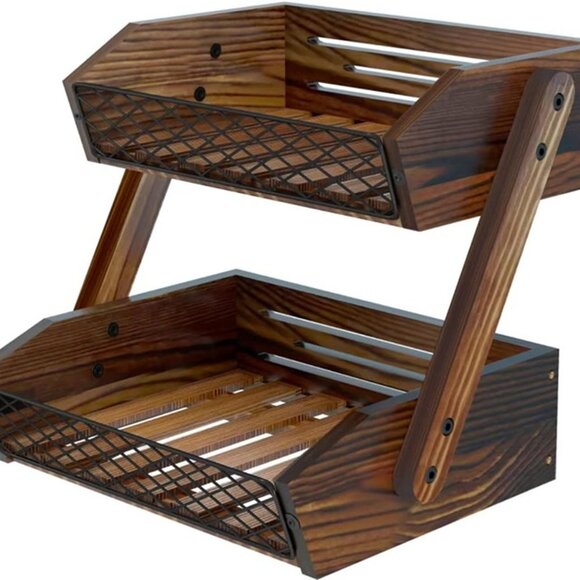 NEW 2 Tier Fruit Basket for Kitchen, Fruit Bowl,Kitchen Counter Organizer, - Picture 3 of 7